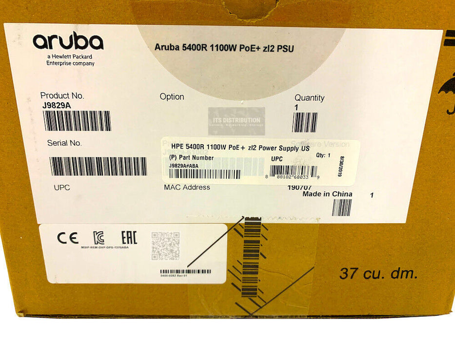 J9829A I New Sealed HPE 5400R 1100W PoE+ zl2 Power Supply 0957-2414 DCJ11002-03