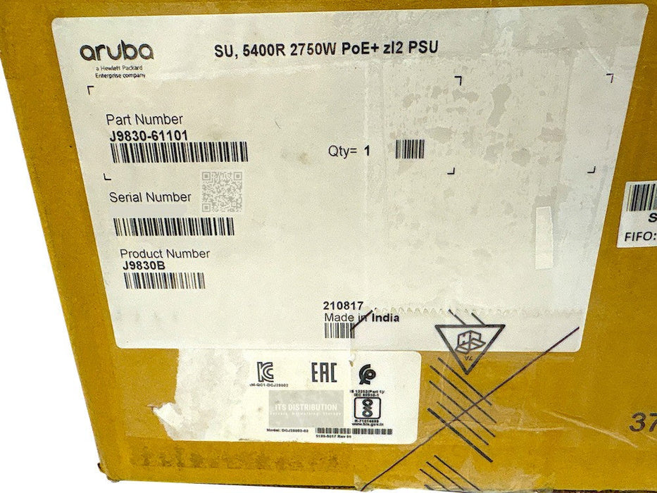 J9830B I HPE 5400R (2750W) PoE+ zl2 Power Supply 0957-2415 DCJ28002-02 BRAND NEW