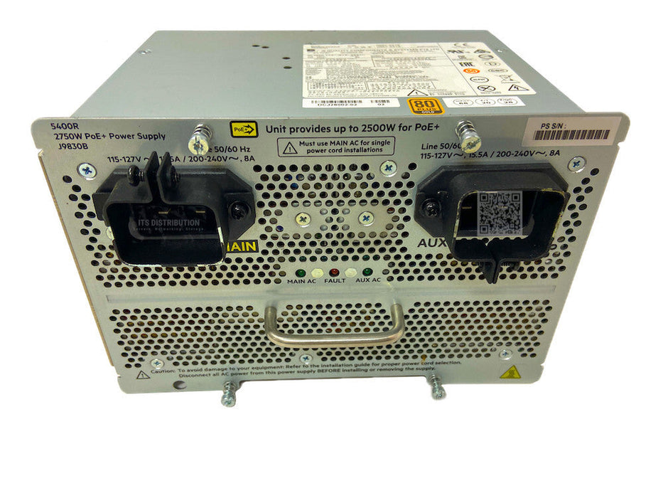 J9830B I HPE 5400R (2750W) PoE+ zl2 Power Supply 0957-2415 DCJ28002-02 OPEN BOX