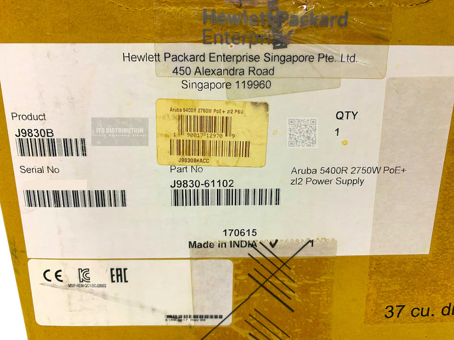 J9830B I Brand New Sealed HPE Aruba 5400R 2750W PoE+ zl2 Power Supply