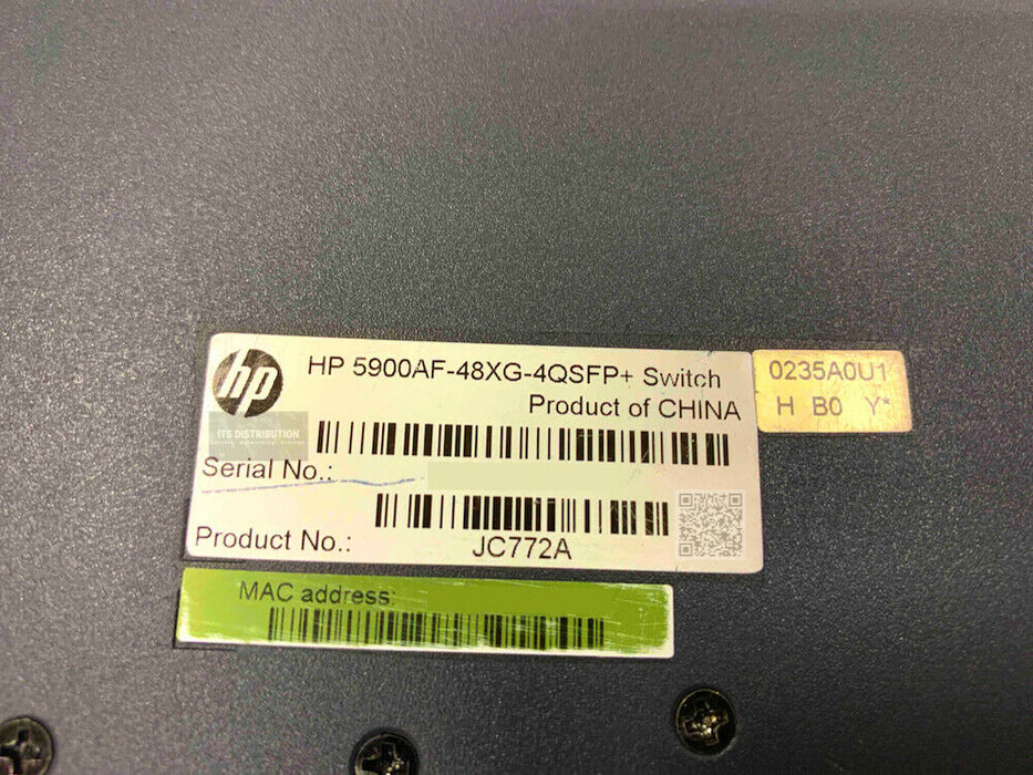 JC772A I HPE 5900AF-48XG-4QSFP+ Switch Dual Power Supplies & Fans JC680A JC682A