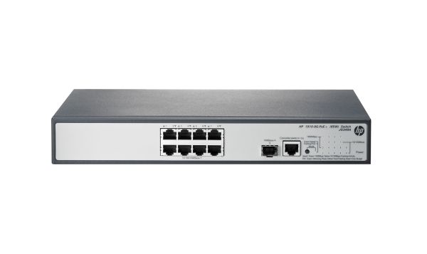 JG349A - HP 1910-8G 8-Ports 10/100/1000BASE-T PoE+ Layer 3 Rack-mountable Managed Network Switch with 1-Port SFP
