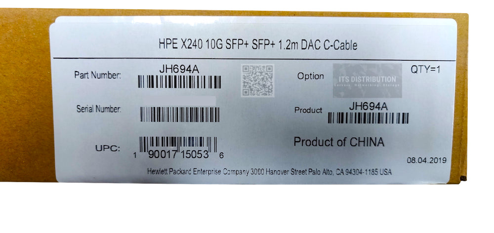 JH694A I Brand New Genuine HPE 1.2M C-Cable X240 10G SFP+ SFP+ DAC Cable JD096C