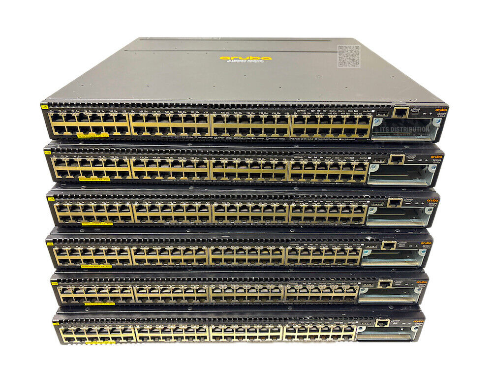 JL074A I LOT OF 6 HPE Aruba 3810M 48G PoE+ 10/100/1000BASE-T 1-Slot Switch
