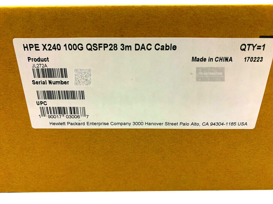 JL272A I Brand New HPE 3m X240 100G QSFP28 DAC Cable