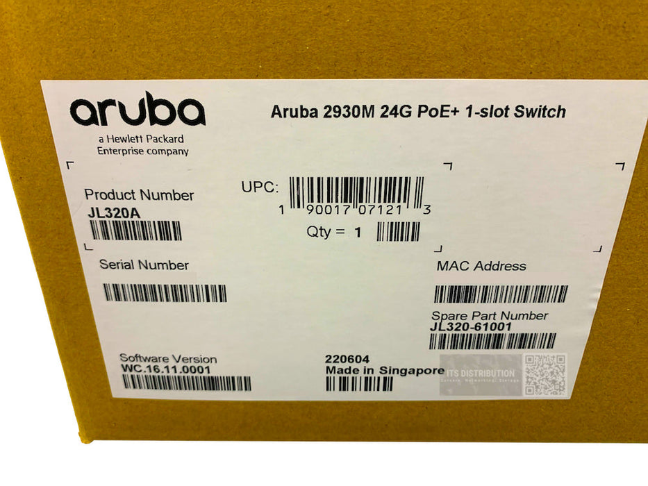 JL320A I Brand New Factory Sealed HPE Aruba 2930M 24G PoE+ 1-Slot Switch
