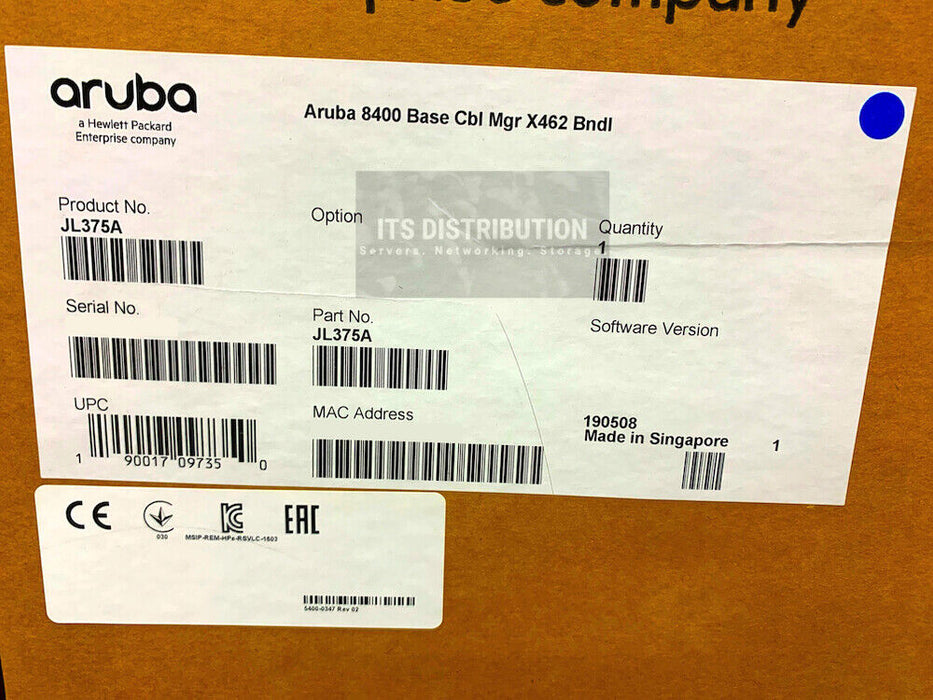 JL375A I NEW BUNDLE HPE Aruba 8400 CBL MGR X462 8U Switch 4x JL372A JL368A