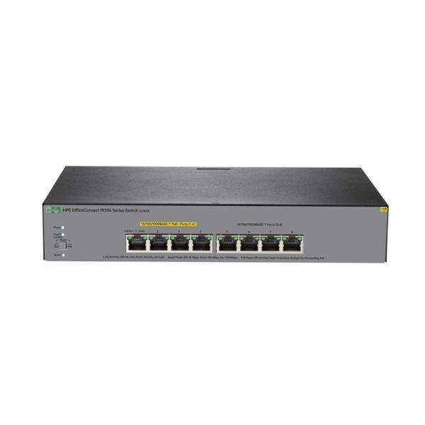 JL383AR - HP Officeconnect 1920s 8-Ports SFP 10/100/1000Base-T PoE+ Manageable Layer 3 Rack-mountable Network Switch