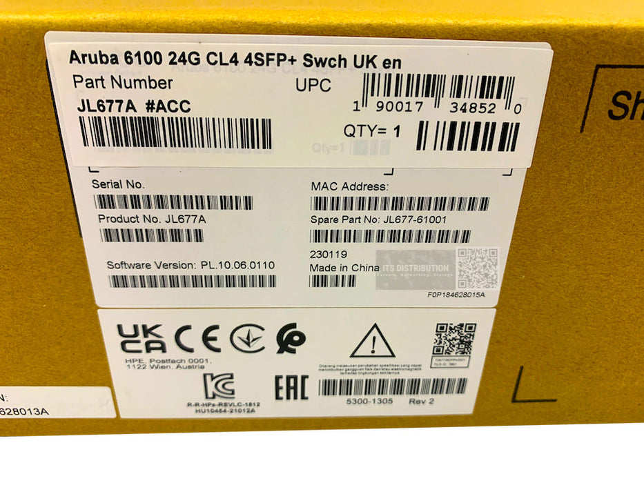JL677A I Brand New Sealed HPE Aruba 6100 24G Class4 PoE 4SFP+ 370W Switch
