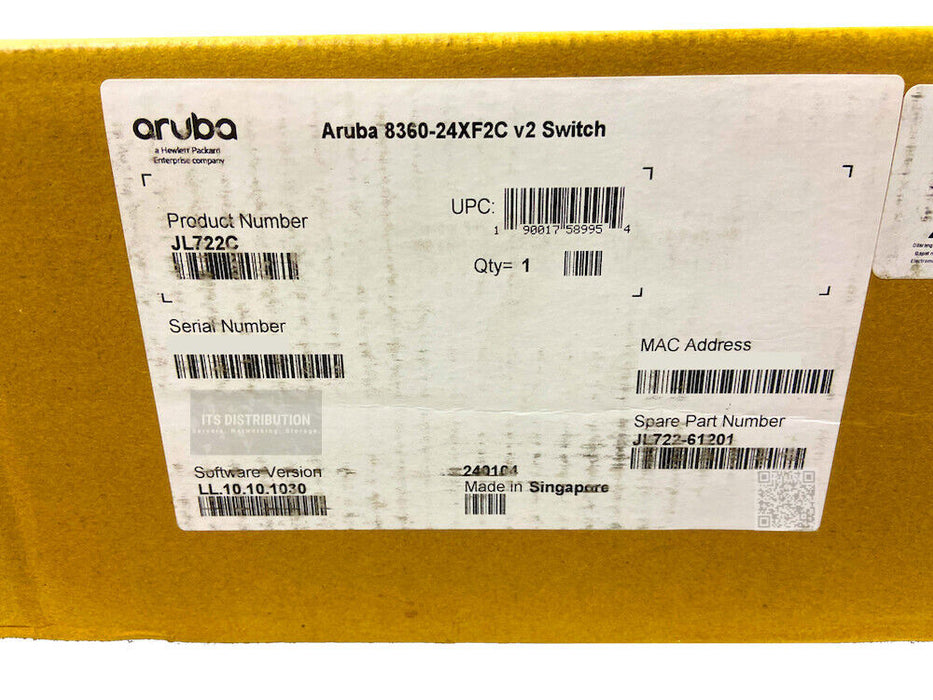 JL722C I New HPE Aruba 836024XF2C v2 24 Port 10G SFP+ 2 Port 100G QSFP28 +J9583B