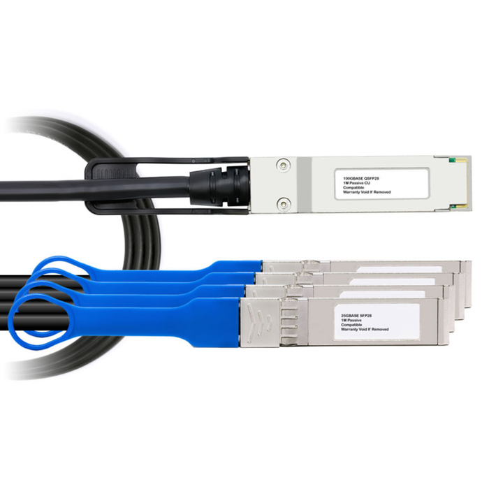 JNP-100G-4X25G-3M Juniper Compatible, 100G QSFP28 to 4xSFP28 Passive Breakout DAC Cable - 3m