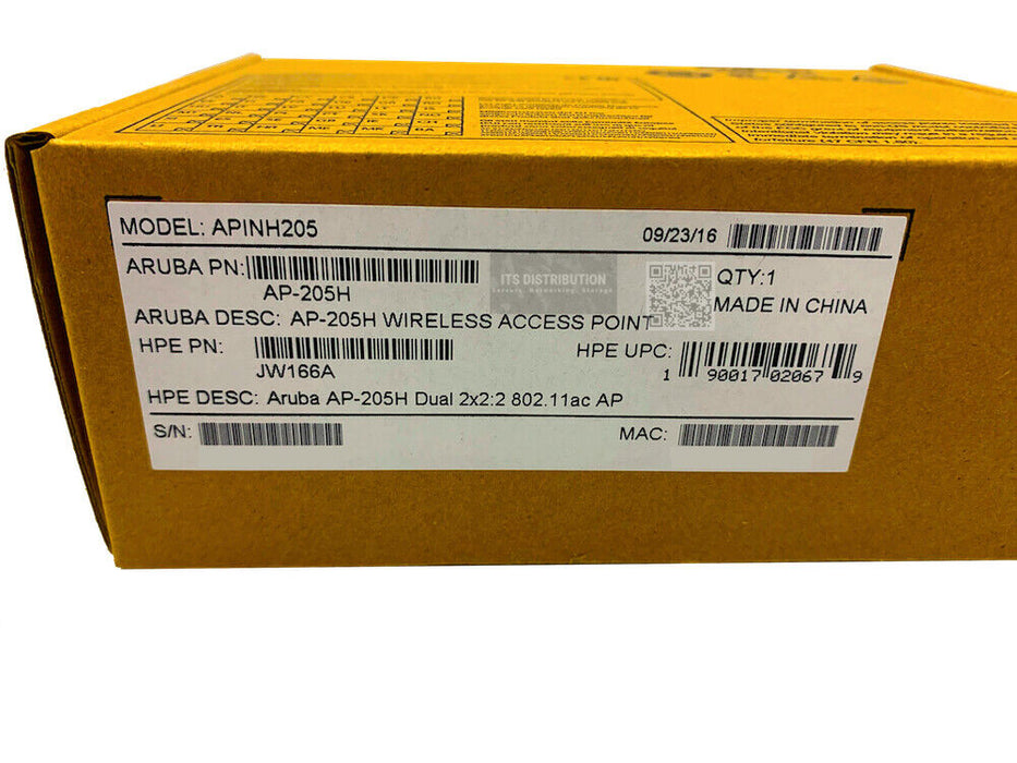 JW166A I Brand New Aruba AP-205H Hospitality 802.11ac Dual 2x2:2 Radio Int AP