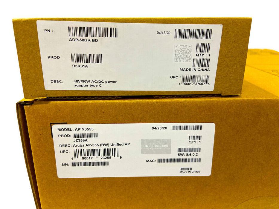 JZ356A I New HPE Aruba AP-555 RW DualRadio 8x8:8 /4x4:4 802.11ax Unified AP +PSU
