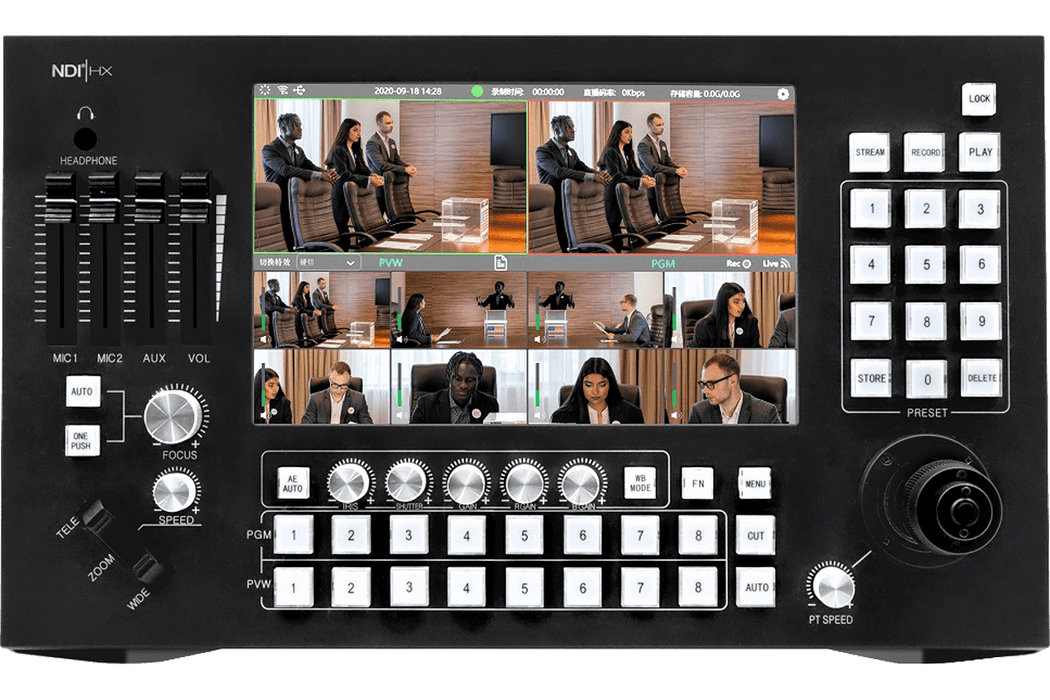 Jimcom 8-Channel Touch Broadcast Switcher and PTZ Controller with NDI|HX