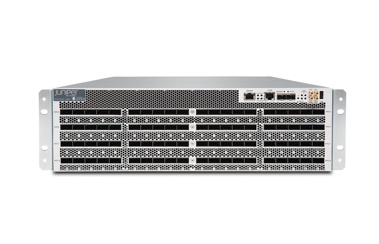Juniper 160x 100GbE Ports 4x 3000W AC PSUs 5x Fan Trays Base System - PTX10003-160C