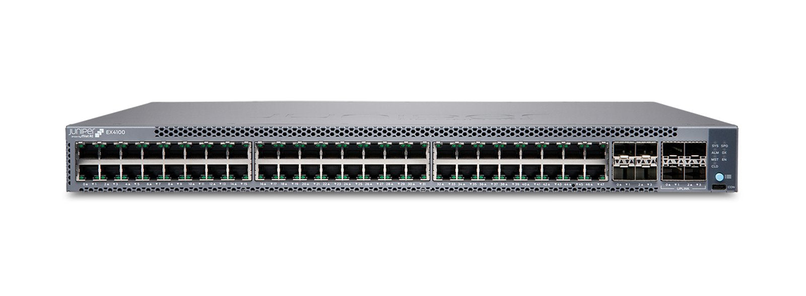 Juniper EX4100 48-Ports 10/100/1000BASE-T PoE+ Layer 3 Rack-mountable Managed Network Switch Chassis - EX4100-48P-CHAS