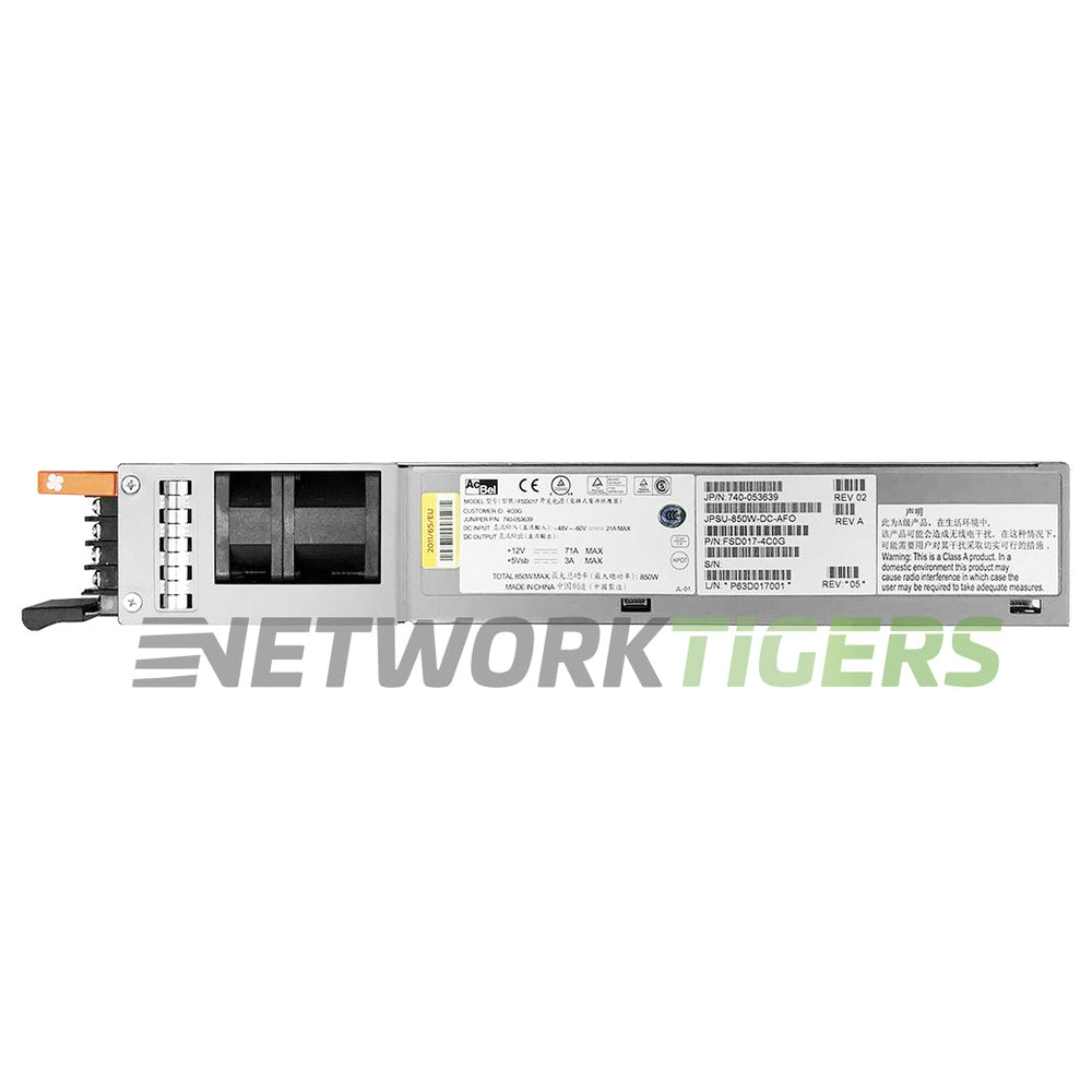 Juniper JPSU-850W-DC-AFO QFX5120 Series 850W DC F-B Airflow Power Supply