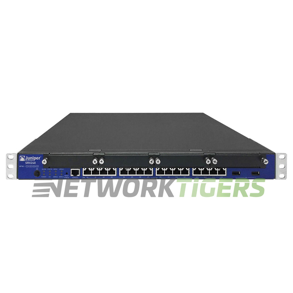 Juniper SRX240H2-DC 1.8 Gbps 16x 1GB RJ45 4x Open PIM Slot (DC) Gateway