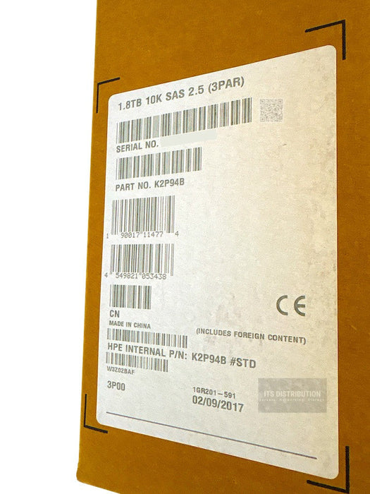 K2P94B I HPE 3PAR 8000 1.8TB SAS 10K SFF 2.5inch 810760-001 HDD BRAND NEW