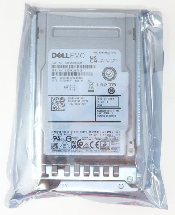 KPM6XRUG1T92 0VRTN9 1.92TB SAS 2.5" 24G RI G14-G16 SSD SDFUSB5DHB02T