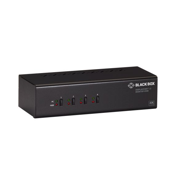 KV6224DPH - Black Box Kvm Switch - 4-Port, Dual-Monitor, Mixed Displayport 1.2 And Hdmi 2.0, 4K 60Hz,