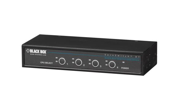 KV7024A - Black Box Kvm Switch - 4-Port, Single-Monitor, Vga, Ps/2, Desktop, Gsa, Taa