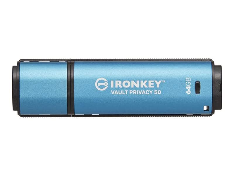 64GB IRONKEY VAULT PRIVACY 50 AES-256 ENCRYPTED, FIPS 197 (BULK PACK)