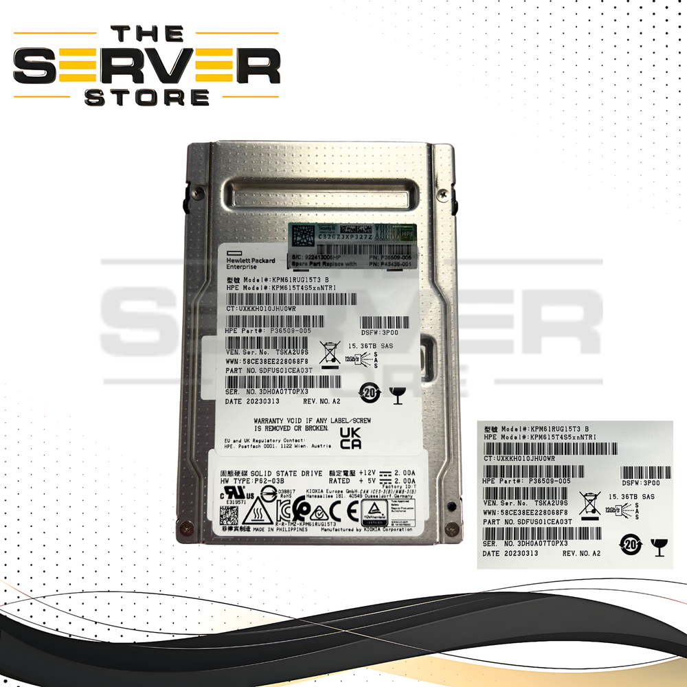 Kioxia 15.36TB SAS 12G RI SFF 2.5" SSD HPE PM6-R Series KPM51RUG15T3