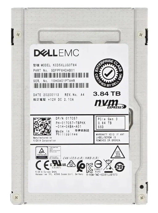 Kioxia CD5 KCD5XLUG3T84 Read Intensive SSD 3.84 TB PCIe 3.0 x4 (NVMe) DELL OEM Brand New | USED