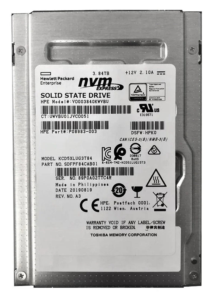 Kioxia CD5 KCD5XLUG3T84 Read Intensive SSD 3.84 TB PCIe 3.0 x4 (NVMe) HPE OEM | USED