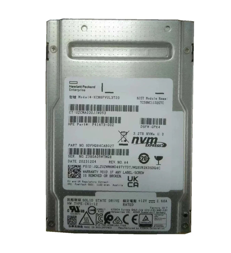 Kioxia CM6-V SSD 3.2TB PCIe 4.0 x4 NVMe - SDFHQ64CAB02T