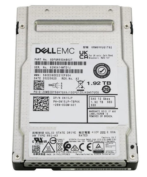 Kioxia RM6 SDFGR55DAB02T Mixed Use SSD 1.92 TB SAS 12Gb/s DELL OEM Brand New | USED