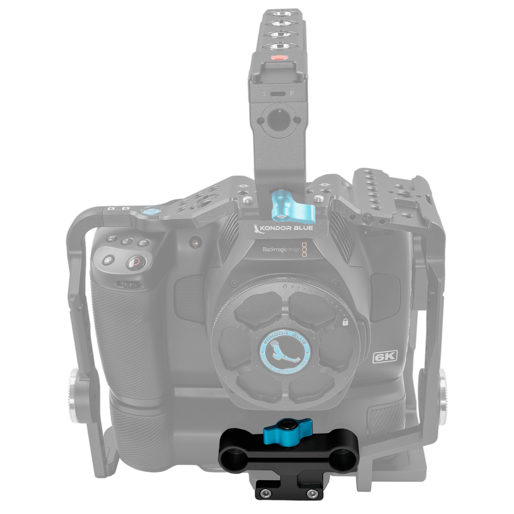 Kondor Blue 15MM Gray Rail Block Adapter for BMPCC 6K Pro Battery Grip Cage (Black)