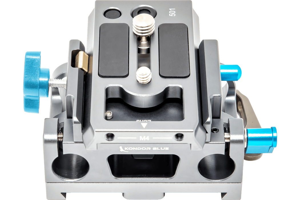Kondor Blue 15mm LWS Arri/501 Side Loading Baseplate for Red Komodo, BMPCC & Mirrorless (Space Gray)