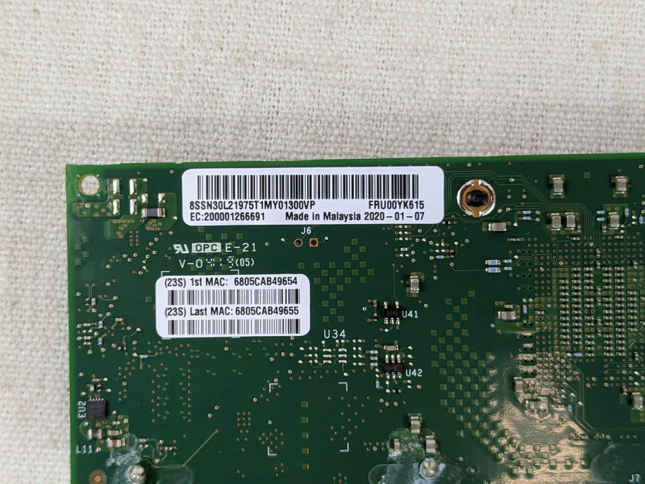 Lenovo 00YK615 Intel X710-DA2 Dual Port 10G SFP+ Network Adapter Low Profile
