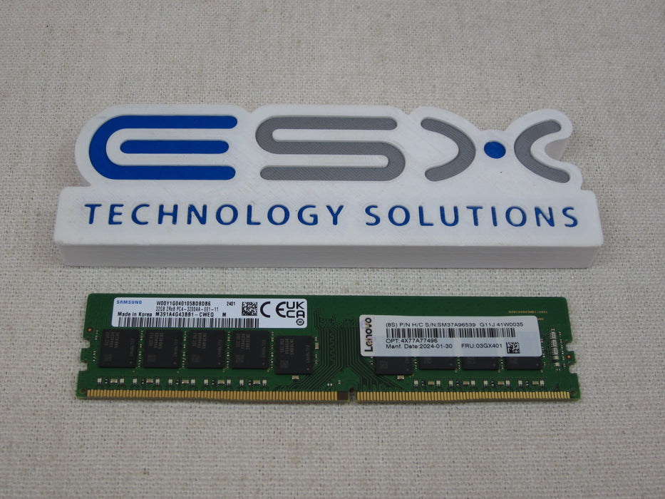 Lenovo 03GX401 32GB 2Rx8 PC4-3200AA TruDDR4 ECC UDIMM M391A4G43BB1-CWEQ