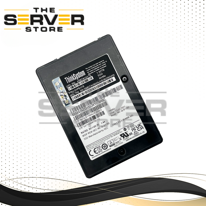 Lenovo 1.92TB NVMe x4 U.2 SFF 2.5 SSD Samsung PM983 MZ-QLB1T90 MZQLB1T9HAJR-000V3 (NO TRAY)