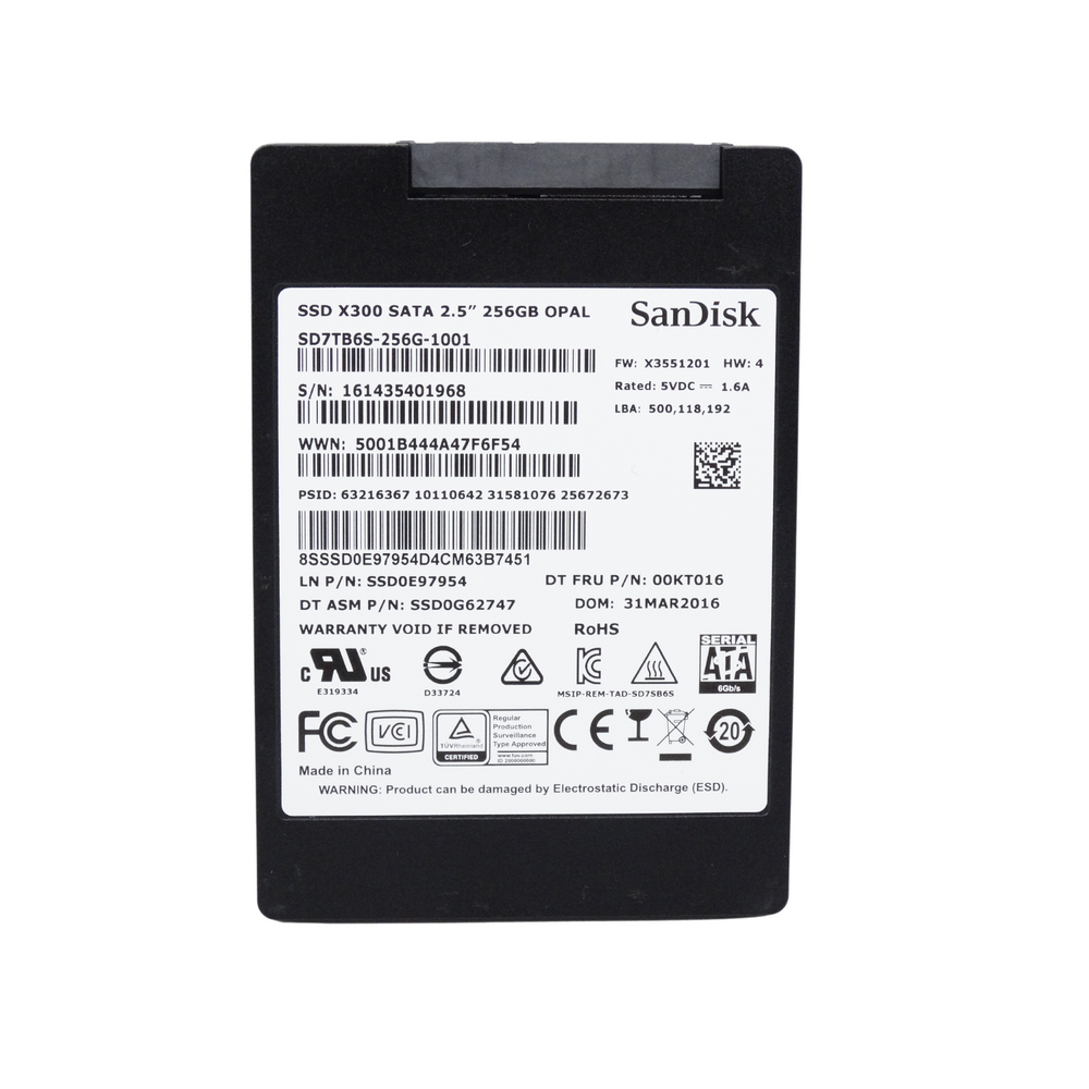 Lenovo 256GB MLC SATA 6Gbps  2.5'' SSD Solid State Drive (00KT016)