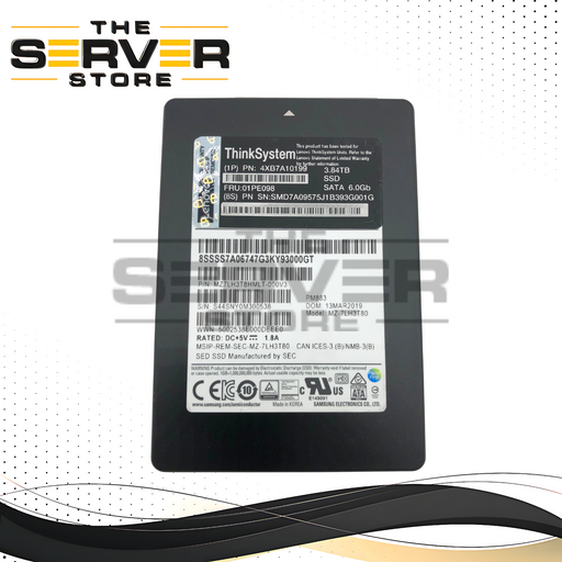 Lenovo 3.84TB SATA 6G RI SFF 2.5" SSD Samsung PM883 MZ-7LH3T80 4XB7A10199 01PE098