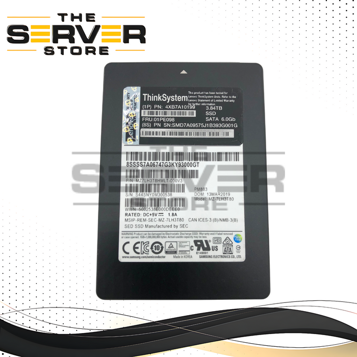 Lenovo 3.84TB SATA 6G RI SFF 2.5" SSD Samsung PM883 MZ-7LH3T80 4XB7A10199 01PE098