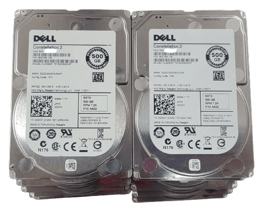 Lot of 10 Dell 00X3Y 500gb 7.2k 6G 2.5in SATA hard drive