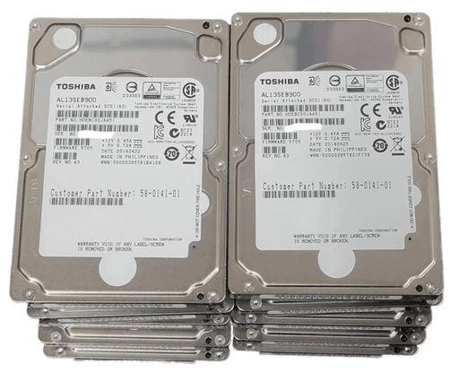 Lot of 10 Toshiba AL13SEB900 900GB 10k RPM 64MB SAS 6Gb/s 2.5" Hard Drive