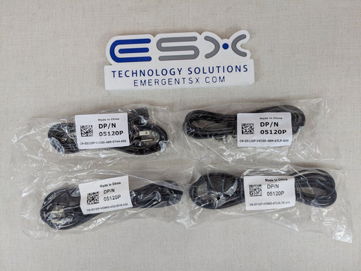 Lot of 4x Dell 5120P 6' 125V AC 10A C13 to NEMA 5-15P Power Cable