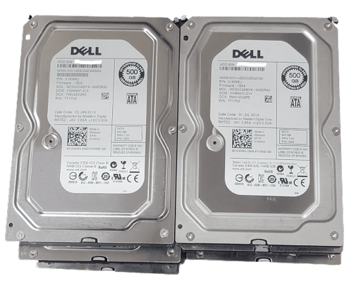 Lot of 5 Dell WD5003ABYX 500gb 7200rpm 3G 64mb SATA hard drive 1KWKJ