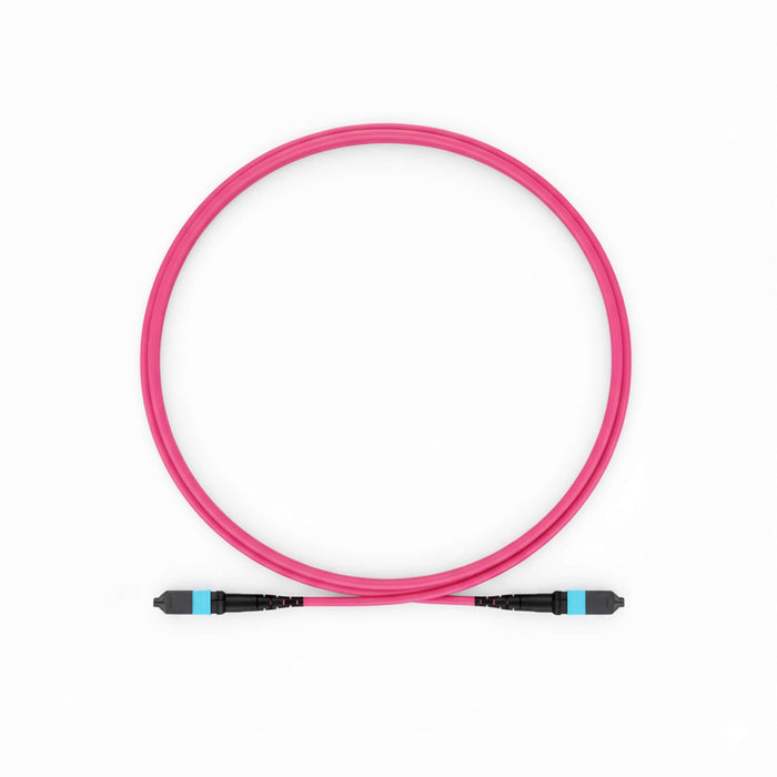 NSComm MPO Jumper Cables, MPO-12 UPC (Female) to MPO-12 UPC (Female), 12 Fibers, Multimode (OM4), OFNR, Low Loss, Polarity Type B