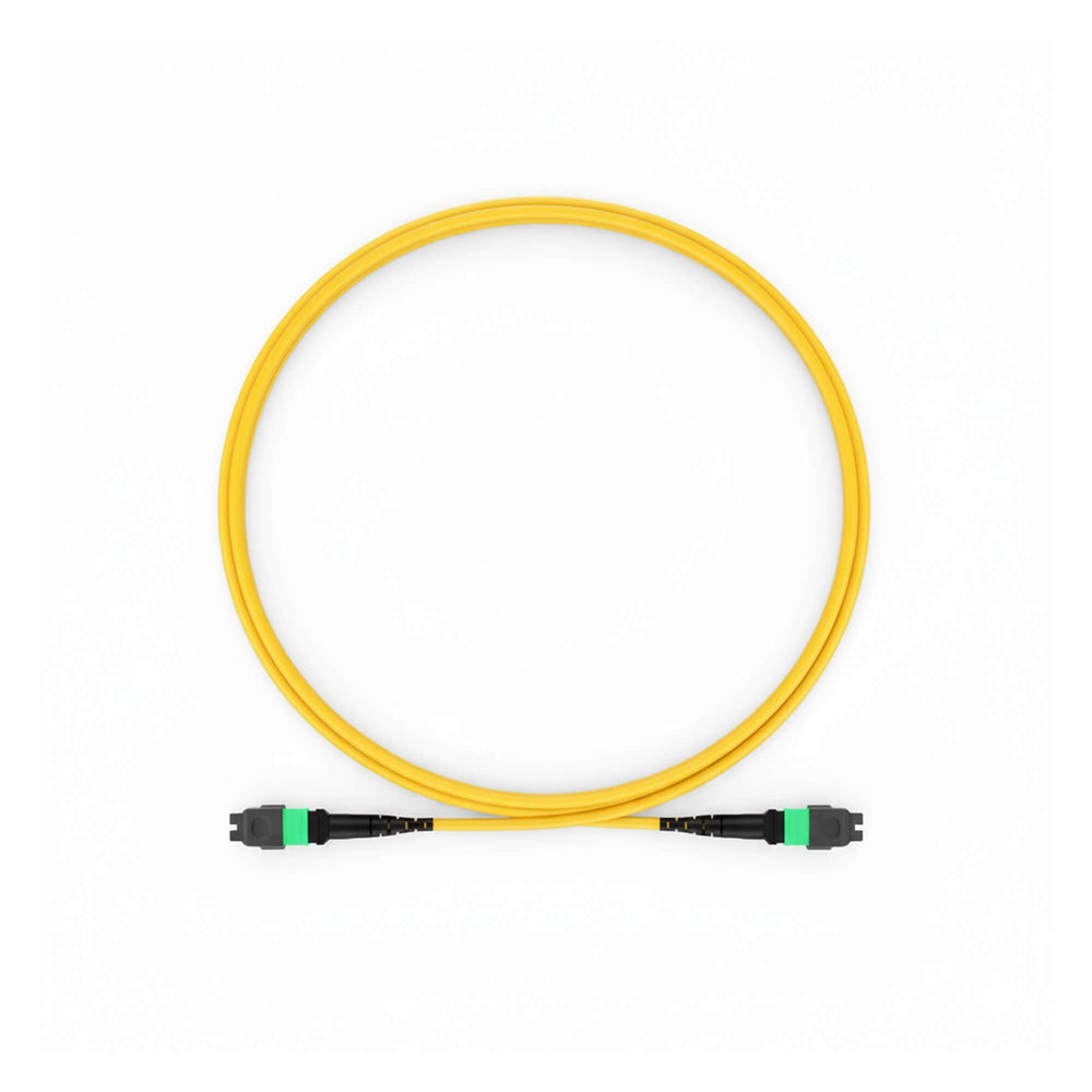 NSComm MPO Jumper Cables, MPO-12 APC (Female) to MPO-12 APC (Female), 12 Fibers, Single mode (OS2, G.657.A1), OFNR, Low Loss, Polarity Type B
