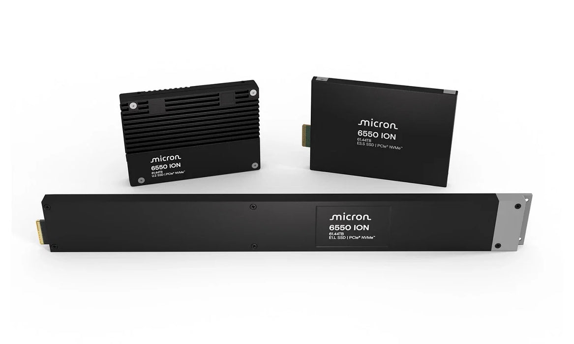 Micron MTFDLBN61T4THL-1BK1DFCYYT 6550 ION 61.44TB PCIe Gen 5 x4 NVMe 2.0b E1.L SSD