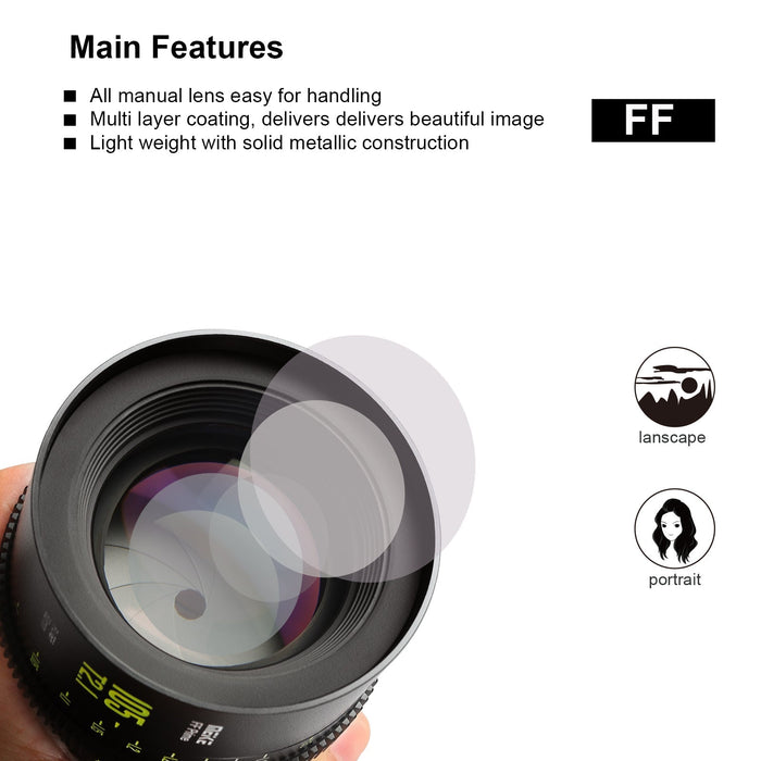 Meike Cinema Full Frame Cinema Prime 105mm T2.1 Lens (L Mount)