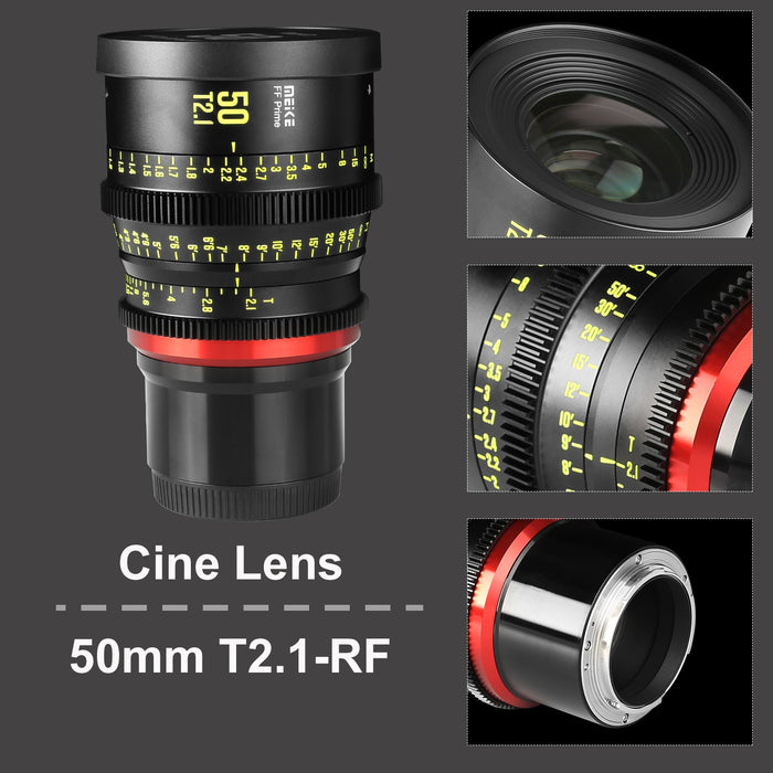 Meike Cinema Full Frame Cinema Prime 50mm T2.1 Lens (RF Mount)