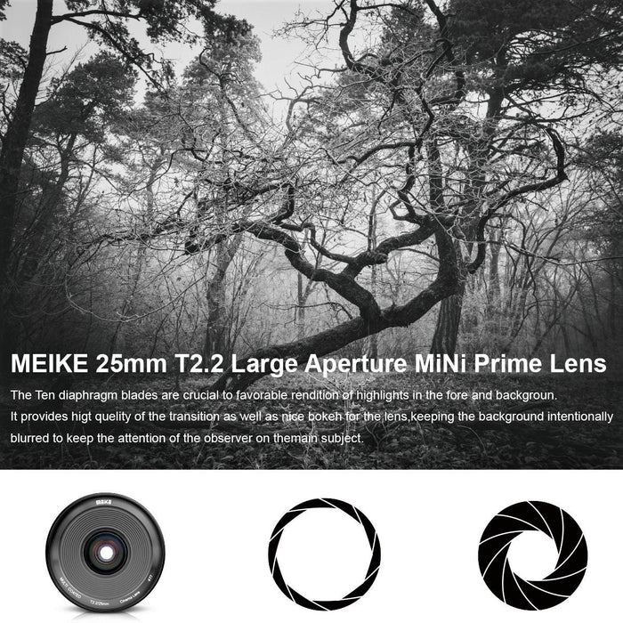 Meike Cinema Prime 25mm T2.2 Lens (Fujifilm X Mount)